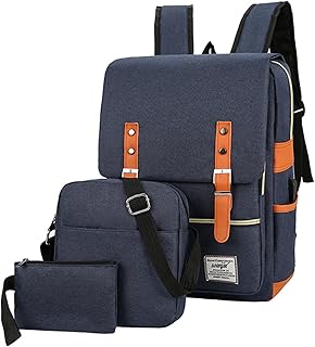 Three piece backpack with large capacity simple business computer bag USB charging, travel backpack