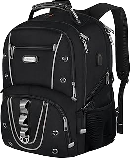 JCDOBEST Travel Laptop Backpack,17.3 Inch Extra Large Capacity College School Bookbags with USB Charging Port
