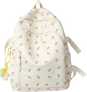 Cute Backpack Kawaii Backpack Mori Art Floral School Bag With Pendant Aesthetic Backpack Classic Casual Computer Backpack