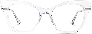 Zeelool Classic Acetate Oversized Cat Eye Glasses Frame with Non-prescription Clear Lens for Women Albelo ZJGA111978