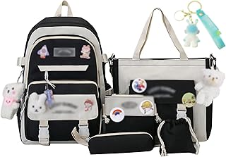 Kawaii Backpack 5Pcs Set Lightweight aesthetic backpack,Teens laptop computer cute backpacks for girls, Girls Backpack, One Size