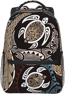 Hawaiian Honu Polynesian Sea Turtle Casual Travel Backpack Lightweight Computer Bag Hiking College Laptop Bag for Aldult, Sea Turtle, One Size, Travel Backpacks