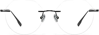 Cyxus Round Blue Light Glasses for Men Women Wire Frame UV Blocking Computer Glasses Clear Lens Metal Ultralight Eyewear