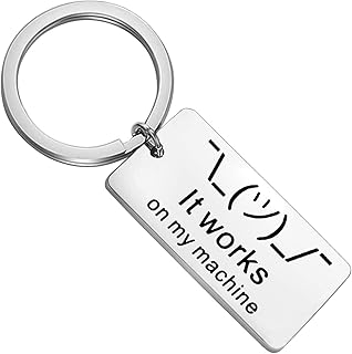 UJIMS Computer Programmer Gift Funny Computer Keychain It Works On My Machine Science Tech Developer Jewelry IT Gifts