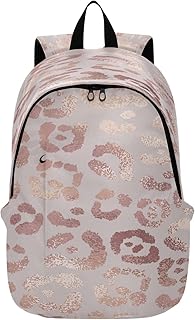 Travel Backpack Laptop Backpack College Computer Bag Gift Leopard Print Cheetah Rose Gold for Men & Women, Multi