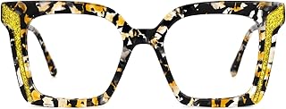 Zeelool Oversized Thick Square Glasses Frame for Women with Non-prescription Clear Lens WA088362