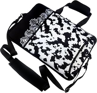 13-15 Inch Cow Print Laptop Bag Case, Water-Resistant Neoprene Notebook Computer Tablet Briefcase Carrying Bag