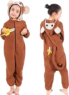 Kids Monkey Onesie Pajamas Animal Monkey Costume for Boys Girls Child