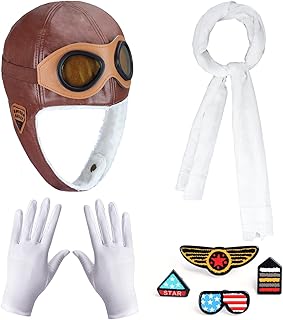 Keymall Kids Aviator Costume Accessories Pilot Aviator Hat With Goggles For Halloween Career Day Birthday Cosplay Costume