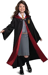 Disguise Harry Potter Hermione Granger Deluxe Girls Costume, Black & Red, Kids Size Medium (7-8)