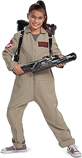 Ghostbusters Costumes for Kids, Deluxe Official Ghostbusters Afterlife Movie Costume Jumpsuit with Inflatable Proton Pack