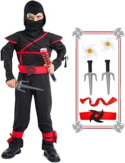 Kids Ninja Costume with Halloween Ninja Accessories Boys Dress up Best Gifts