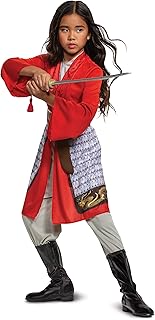 Disguise Mulan Costume for Girls, Disney Live Action Movie Hero Dress Up Character Outfit, Classic Kids Size Extra Small (3T-4T) Red (104269M)