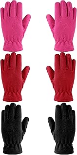 3 Pairs Kids Fleece Gloves Winter Warm Gloves Full Fingers Gloves Toddler Baby Mittens for Boy Girl Outdoors Activities