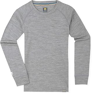 Kids Unisex Long Sleeve Thermal Lightweight Merino Wool Base Layer Top