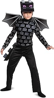 Minecraft Ender Dragon Costume for Kids, Video Game Inspired Character Outfit, Classic Child Size Large (10-12) Black