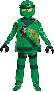 Disguise Lloyd Costume for Kids, Deluxe Lego Ninjago Legacy Themed Children's Character Outfit, Child Size Small (4-6) Green (100399L)
