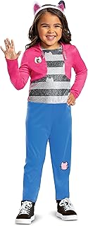 Gabby Costume for Kids, Official Gabby's Dollhouse Costume and Cat Ears Headband, Toddler Size Large (4-6x)