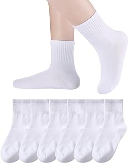 Kids Crew Athletic Socks Boys Girls Cotton School Uniform Casual Basic Socks 6 Pairs