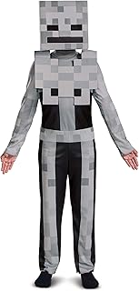 Minecraft Skeleton Costume for Kids, Video Game Inspired Character Outfit, Classic Child Size Medium (7-8) Gray