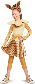 Disguise Pokemon Eevee Costume for Kids, Girls Deluxe Character Outfit, Child Size Small (4-6x) Brown