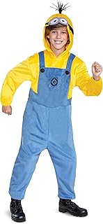 Kevin Minion Costume for Kids, Official Minions Rise of Gru Kevin Costume Outfit and Headpiece, Child Size Large (10-12)