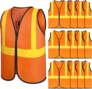 12 Pcs Kids Construction Vest Dress up Kids Construction Party Safety Vest for Birthday Halloween Role Play Costume