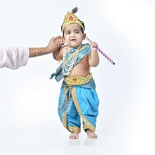 Krishna Dress for Baby Boys Kids Dhoti Set with Complete Accessories Little Kanha Costume for Boys Kids
