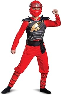 Kai Costume for Kids, Classic Lego Ninjago Legacy Themed Children's Character Jumpsuit, Child Size Large (10-12)