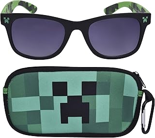 Minecraft Kids Sunglasses with Kids Glasses Case, Protective Toddler Sunglasses