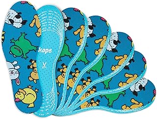 Shoe Insoles for Kids 6 Pair Pack | Comfortable Shoe Inserts Set For Everyday Use | Cut-to-Size Shoe Insoles For Kids With Fun and Cool Design | Kaps Offspring