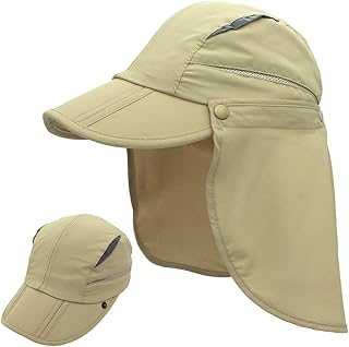 Home Prefer Boys UPF 50+ Sun Protection Cap Quick Dry Fishing Hat with Neck Flap