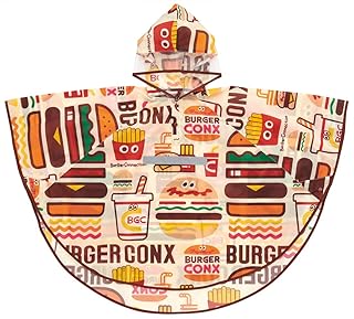 Skater RAPO1 Kids Rain Poncho, Children's Raincoat, Burger Conx, Mix, Suitable Height 43.3-49.2 inches (110-125 cm)