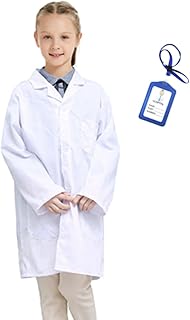White Lab Coat for Kids - Children's Lab Coat for Career Day Scientist Role Play Costume