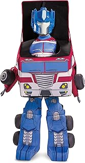 Disguise Optimus Prime Costume, Official Converting Transformer Costumes for Boys, Convertible Character Suit, Kids Size Medium (7-8) Blue & Red