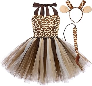 Toddler Kids Girls Jungle Safari Animals Costume Party Dress up Ears Headband Tail Set Halloween Cosplay Photo Shoot