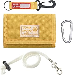 Rough Enough Kids Wallets for Teen Boys Teenage in Classic Canvas Teen Boy Gifts, Mustard Yellow, 5 x 3.4 inch, Classic