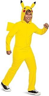 Disguise Pikachu Costume for Kids, Official Pokemon Costume Hooded Jumpsuit, Child Size Medium (7-8)