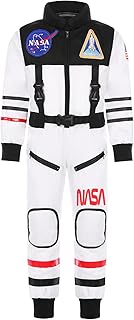 Kids Astronaut Costume NASA Space Jumpsuit for Halloween Boys Girls Pretend Role Play Dress Up