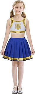 Kids Tay Tay Cheerleader Costume Dress Outfit Little Girls Swift Cheerleading Crop Top with Skirt Halloween Uniform