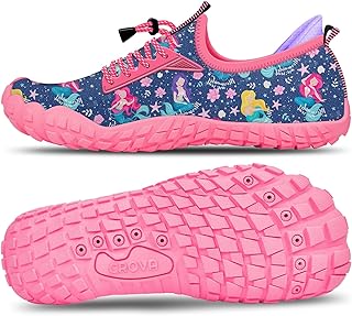 Kids Water Sports Shoes Ultra Light Totally Drainage Quick-Dry Aqua Socks Barefoot Slip-on for Boys Girls Toddler