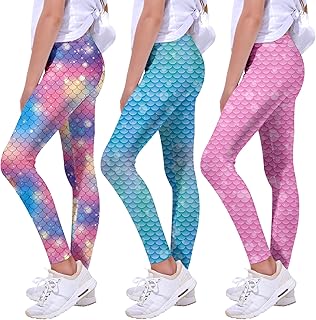Girls Printed Leggings Yoga Pants Multipack Leggings for Kids in 3t to 13 Years
