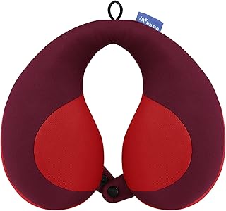 INFANZIA Kids Chin Supporting Travel Neck Pillow, Prevent Head from Falling Forward, Comfortably Supports Head, Neck and Chin - Gifts for Toddler/Child/Kids, Red