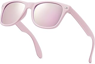 Kids Polarized Retro Sunglasses for Boys Girls Age 3-12 Shatterproof UV Protection Toddler Children Sun Glasses