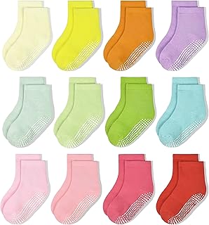 Non-Slip Toddler Socks With Grips Hycles Kids Anti Slip Sticky Socks For Infant 1-10 Years Kids Toddler Boys Girls Slipper Socks