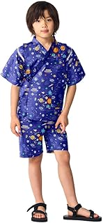 COLORFUL CANDY STYLE NB800730 Jinbei (Boy) 51.2 inches (130 cm), Solar Planet Royal Blue, Junior, Kids, Jinbei, Jinbei, Jinbei, Jinbei, Jinbei, 100% Cotton, For Children, Elementary School Students,