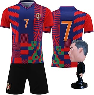 New #7 Youth Size Soccer Jersey for Boys Girls Uniform with Doll Kids Football Shirt Gift Set