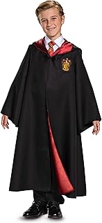 Disguise Harry Potter Gryffindor Robe Deluxe Children's Costume Accessory, Black & Red, Kids Size Large (10-12)