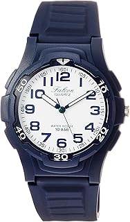 Q&Q VS18-001 Men's Watch, Analog, Waterproof, Urethane Strap, White, Navy, multicolor (navy/white), Watch 10 ATM water resistant, 3 year battery, sports