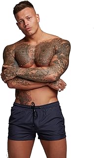 TONLEN Mens Swimwear Sports Shorts Swim Trunks with Zipper Pockets